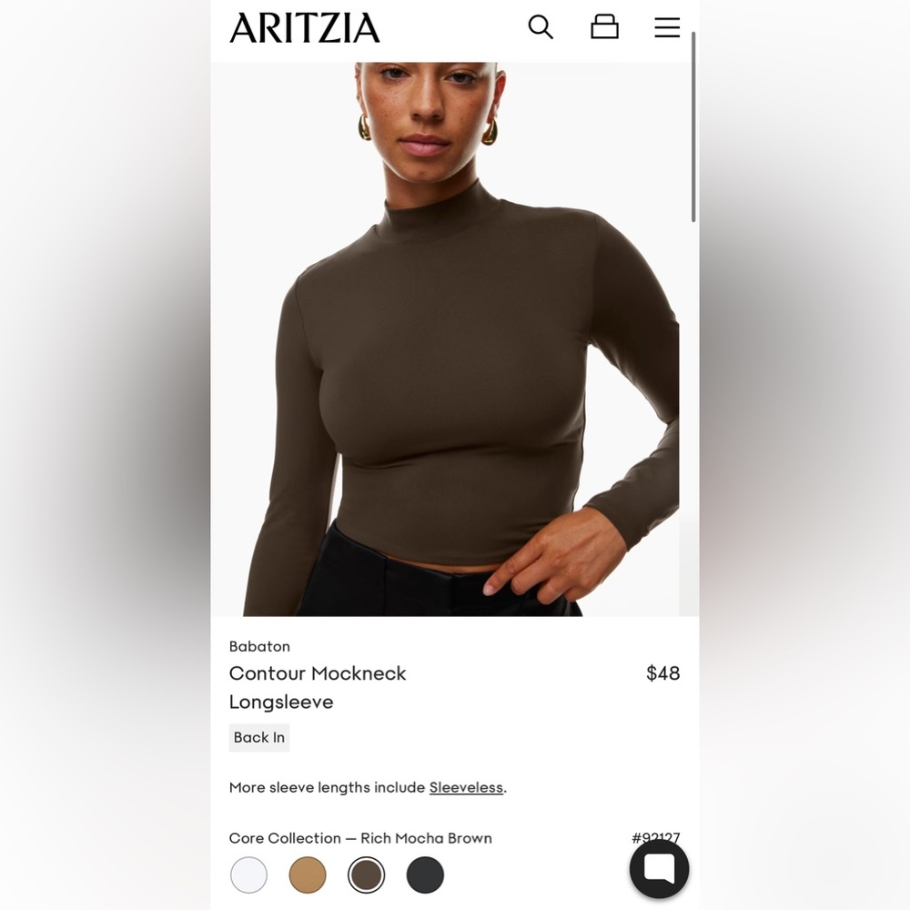 Aritzia Babaton Contour Mockneck Longsleeve